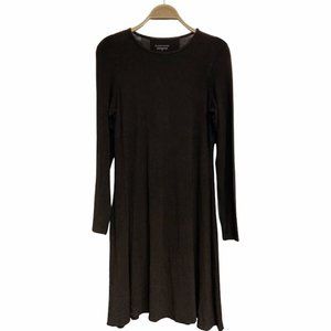 Eileen Fisher Women Soft Brown Asymmetrical Casual Dress Size Small Petite Brown